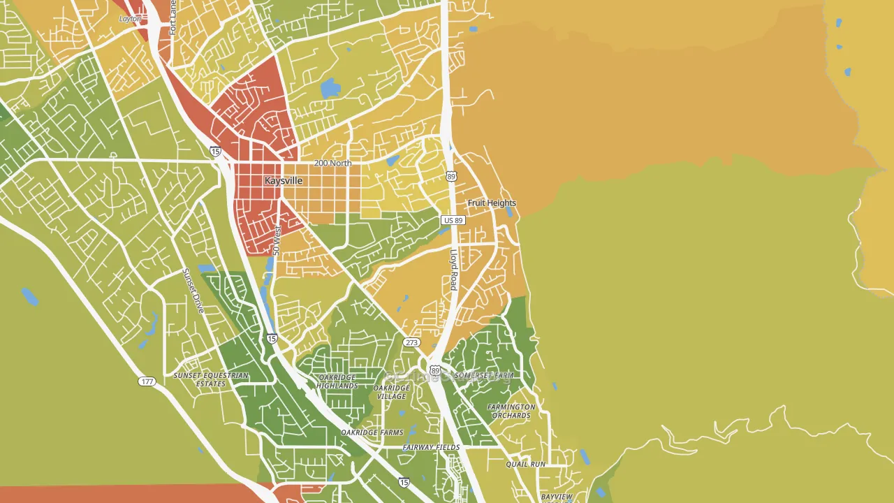 Fruit Heights, UT Map of Theft Rates