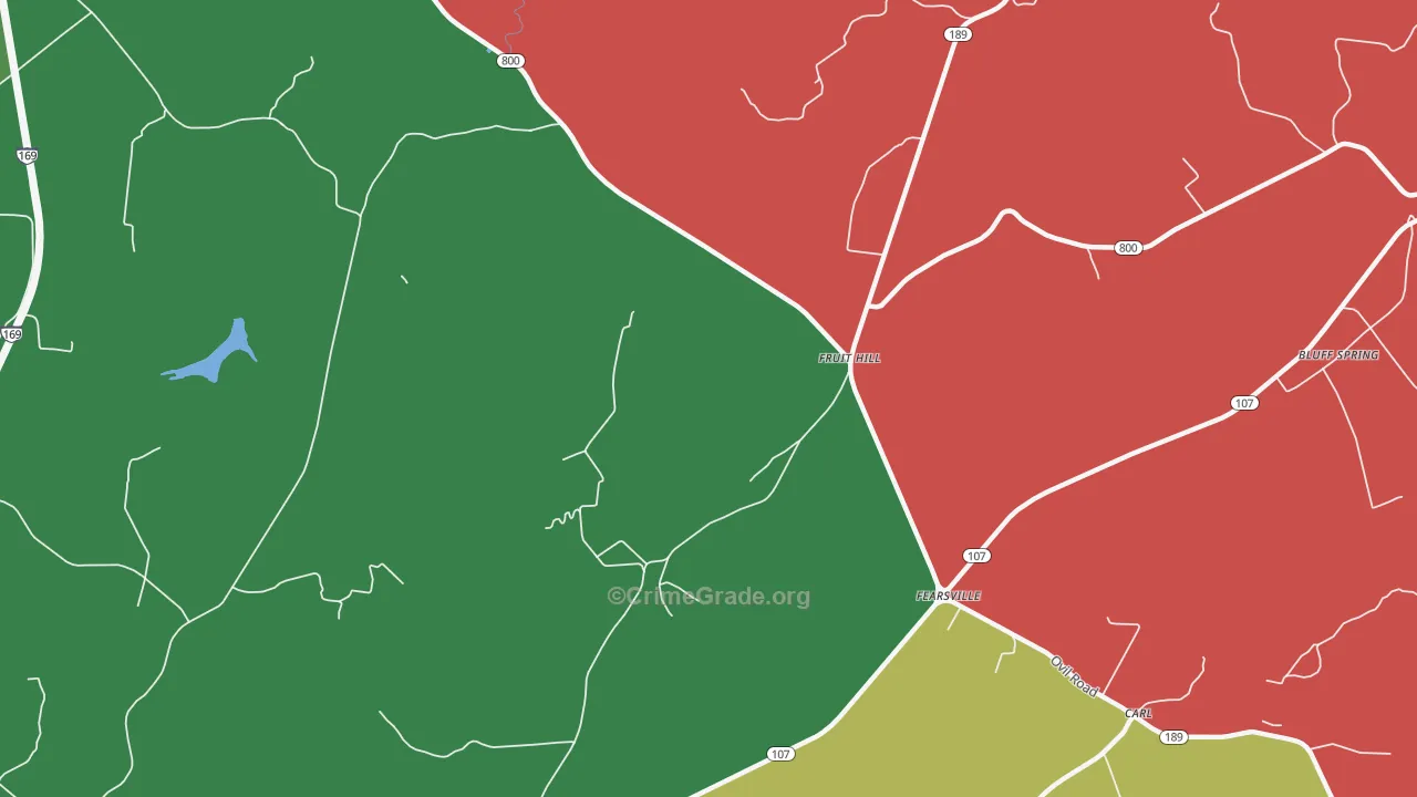 Fruit Hill, KY Map of Theft Rates