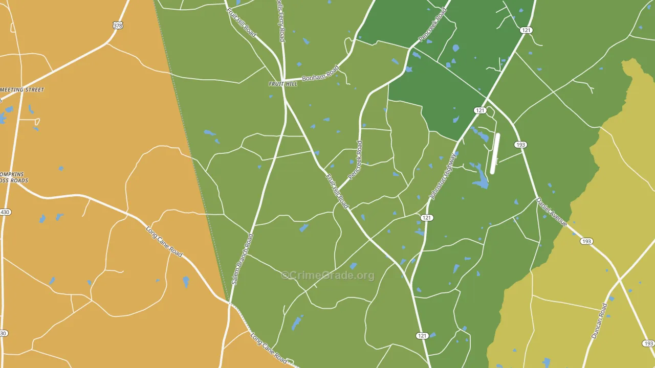 Fruit Hill, SC Map of Theft Rates