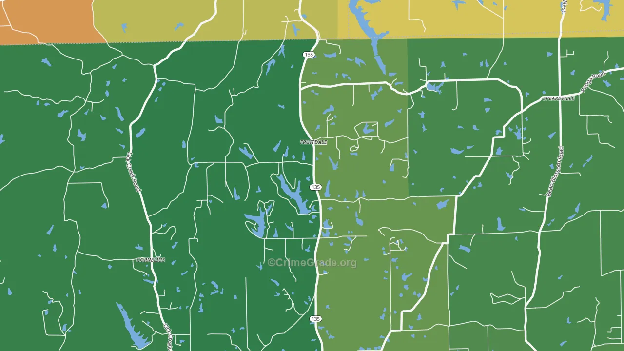 Fruitdale, IN Map of Theft Rates