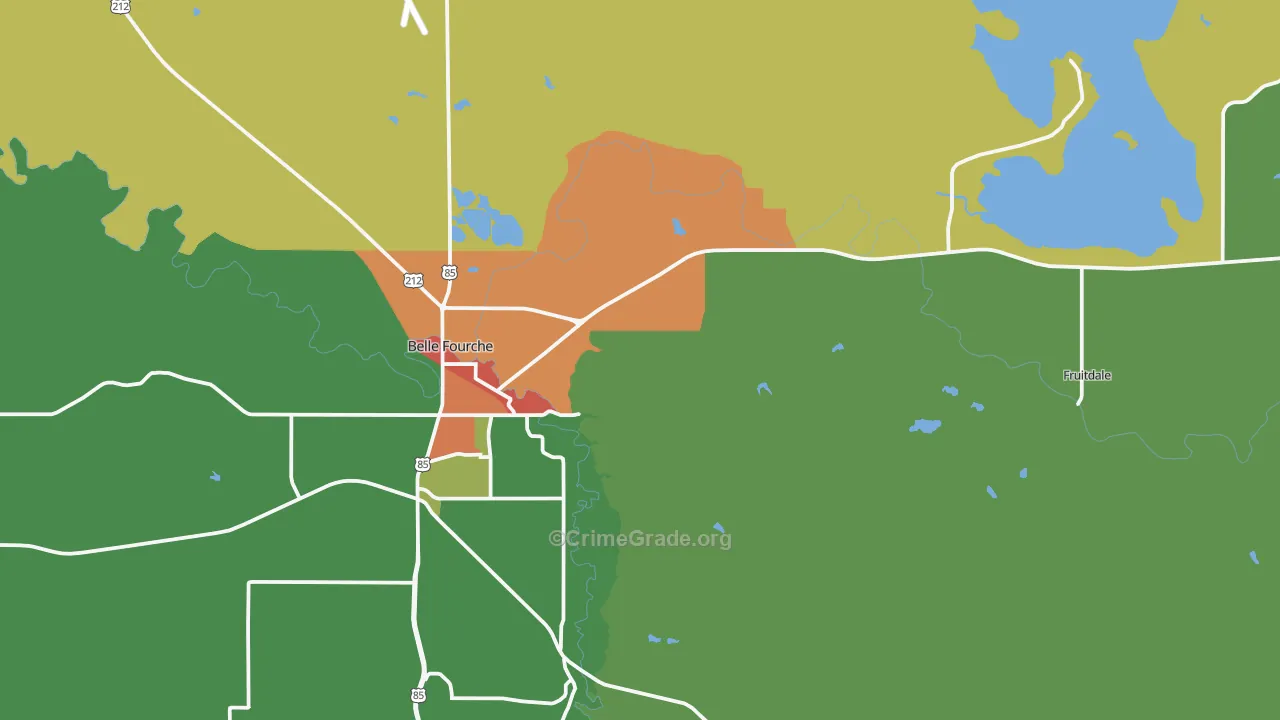 Fruitdale, SD Map of Theft Rates