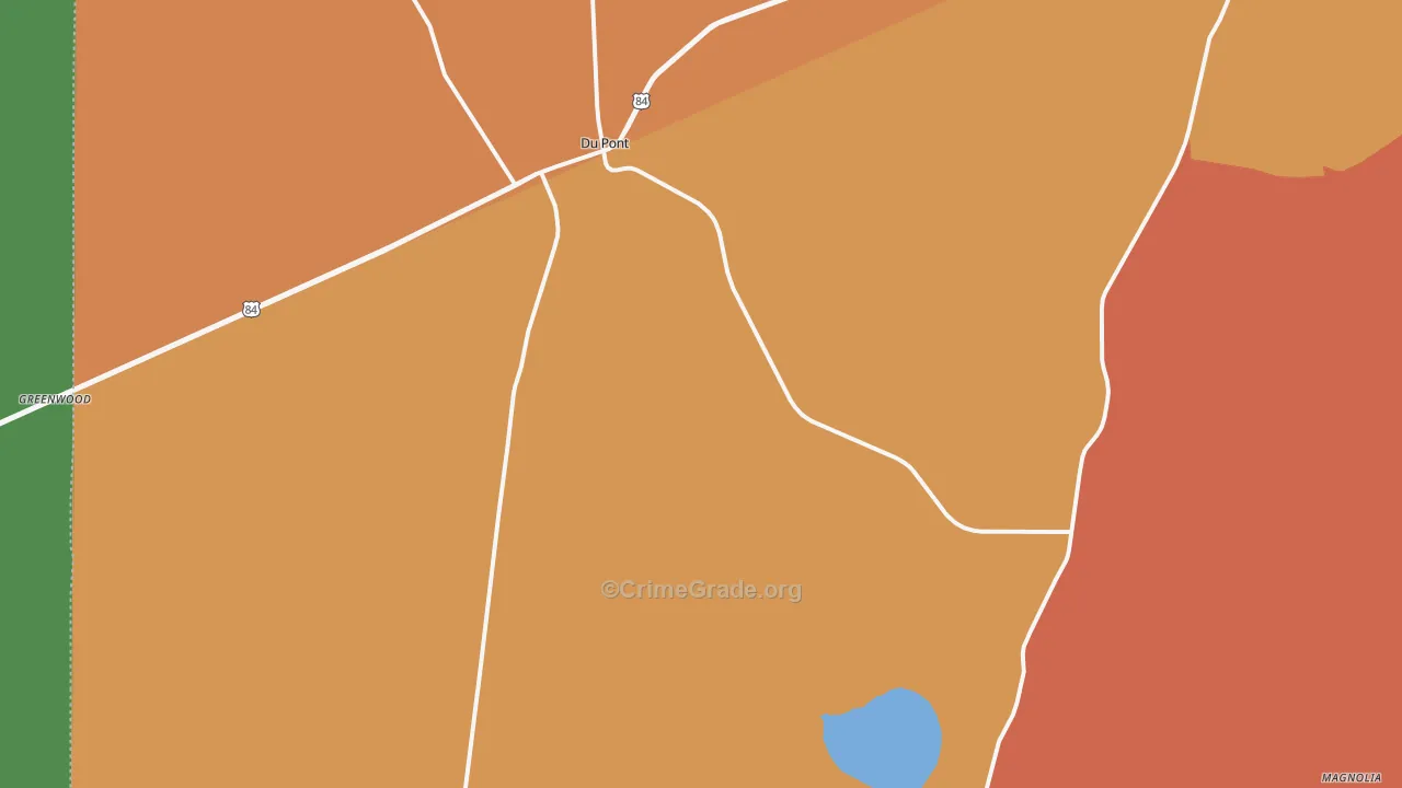 Fruitland, GA Map of Theft Rates