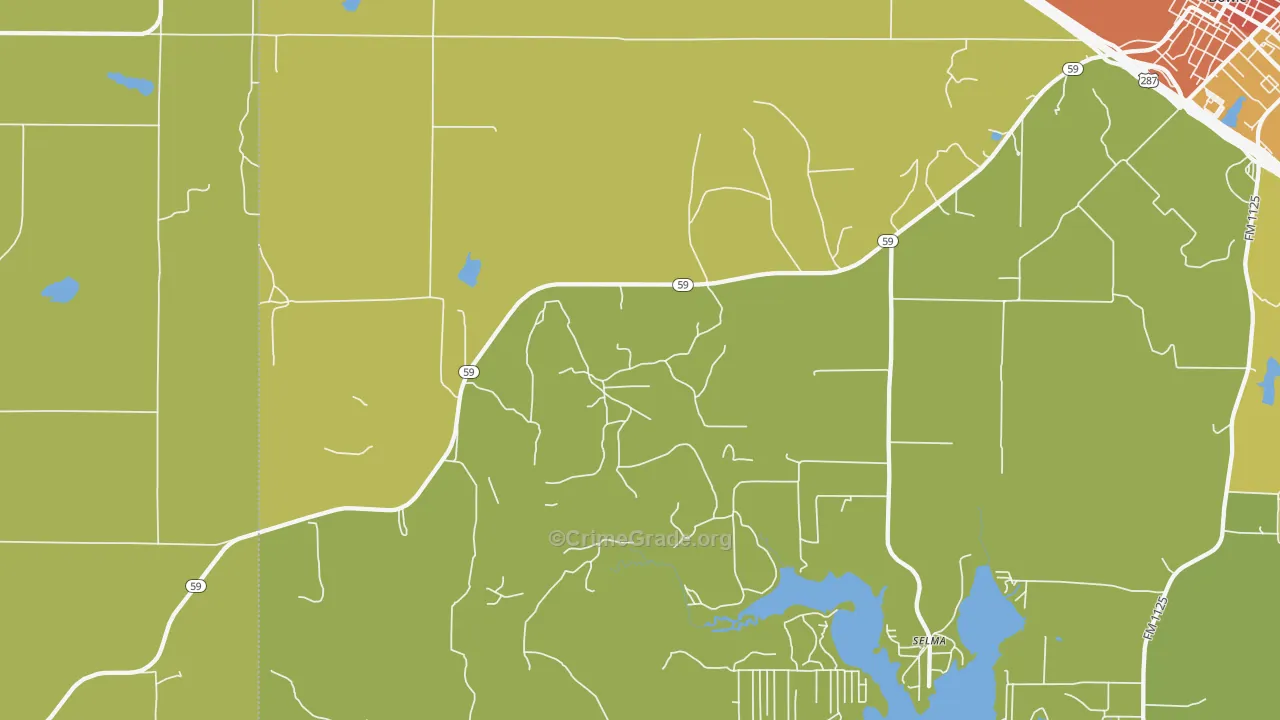 Fruitland, TX Map of Theft Rates