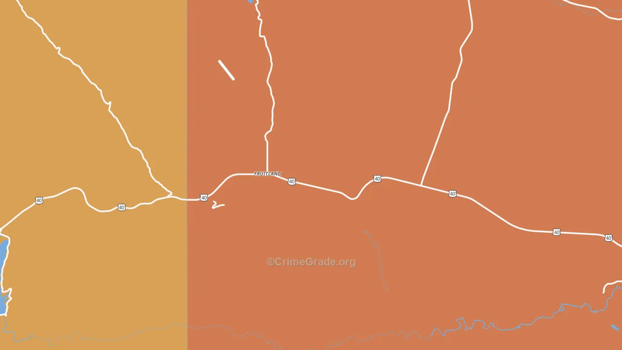 Fruitland, UT Map of Theft Rates