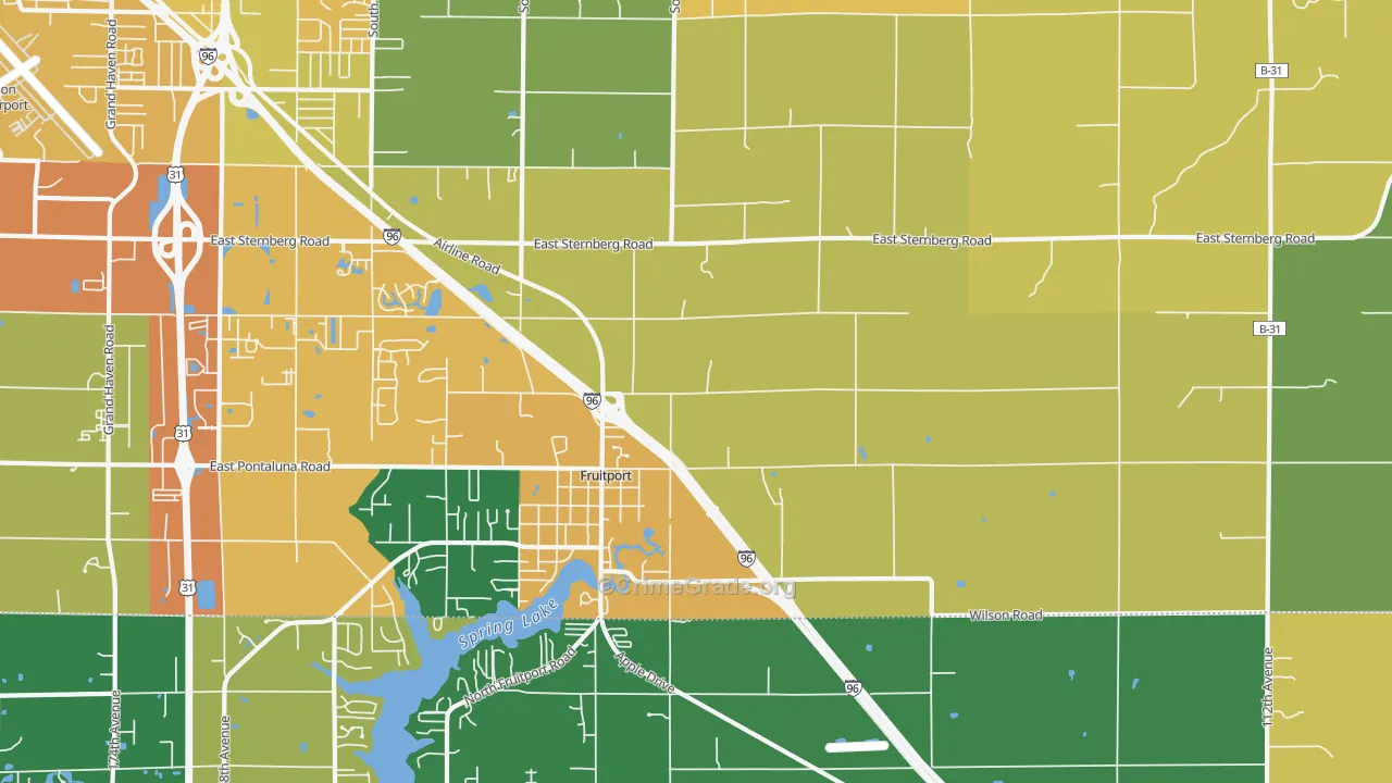 Fruitport, MI Map of Theft Rates