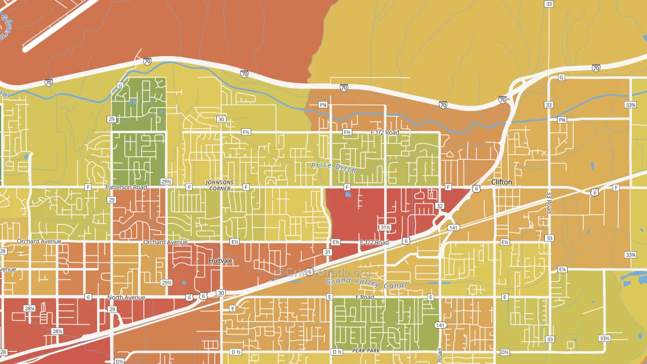 Fruitvale, CO Map of Theft Rates
