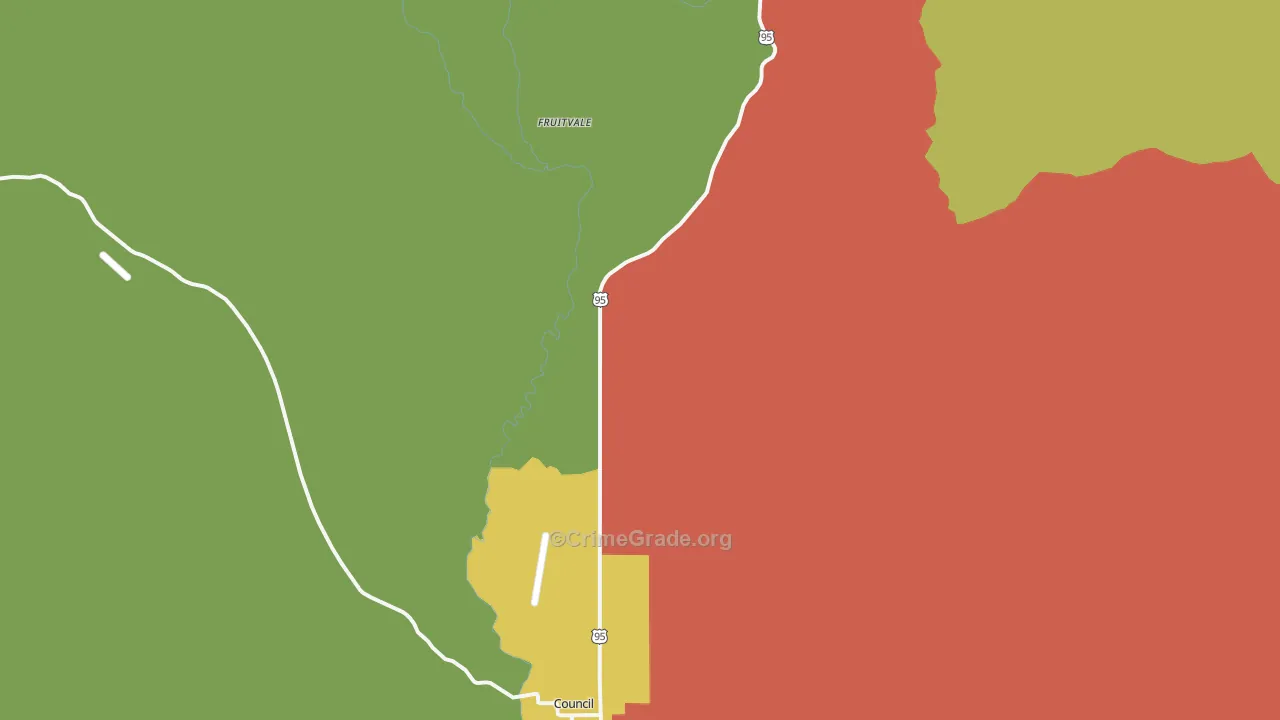 Fruitvale, ID Map of Theft Rates