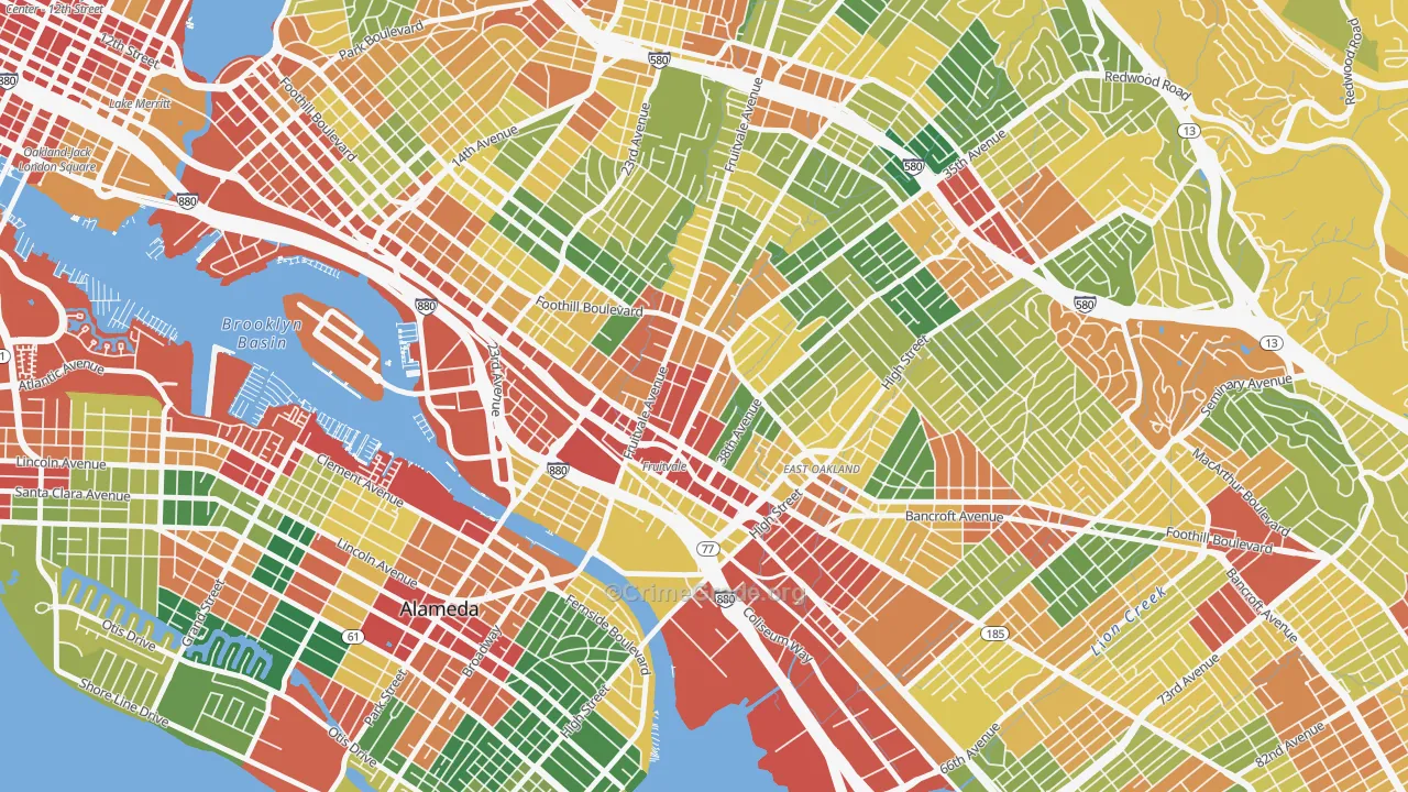 Fruitvale Station, Oakland, CA Map of Theft Rates