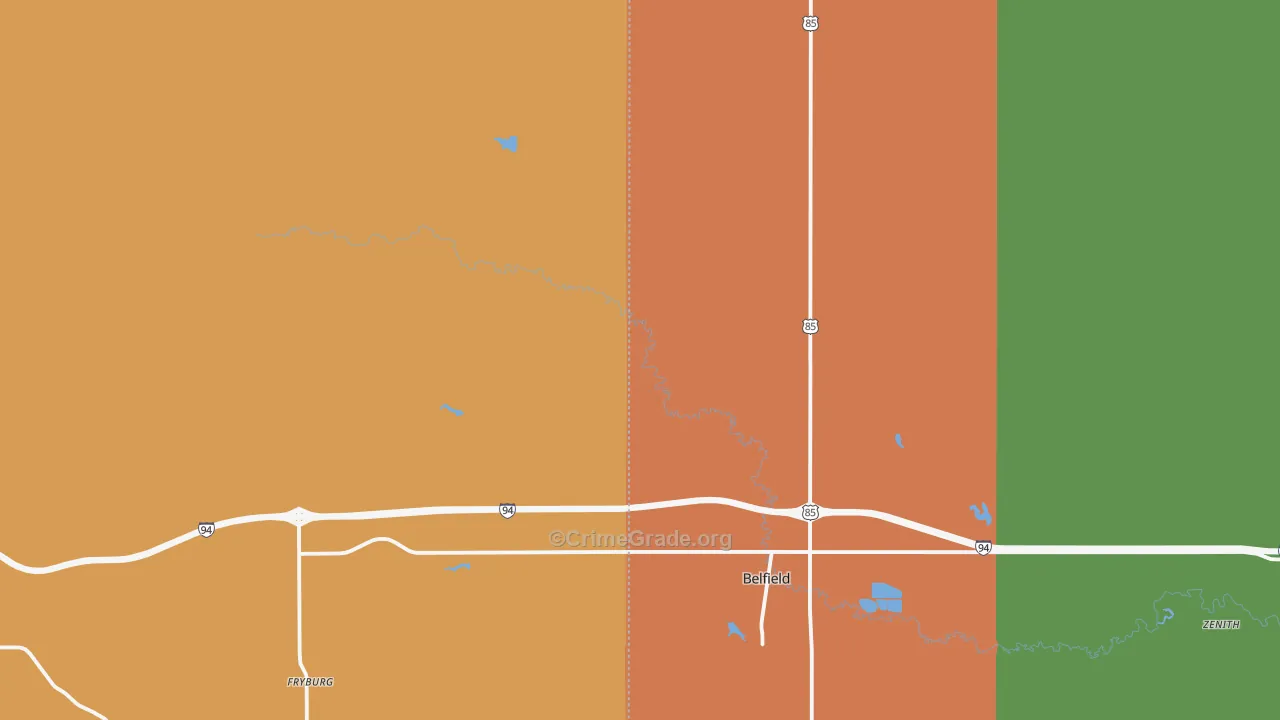 Fryburg, ND Map of Theft Rates