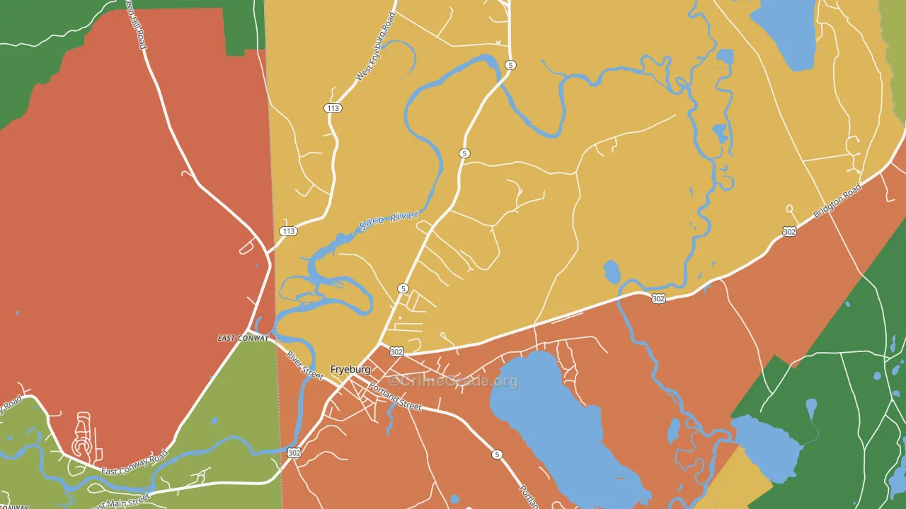 Fryeburg, ME Map of Theft Rates