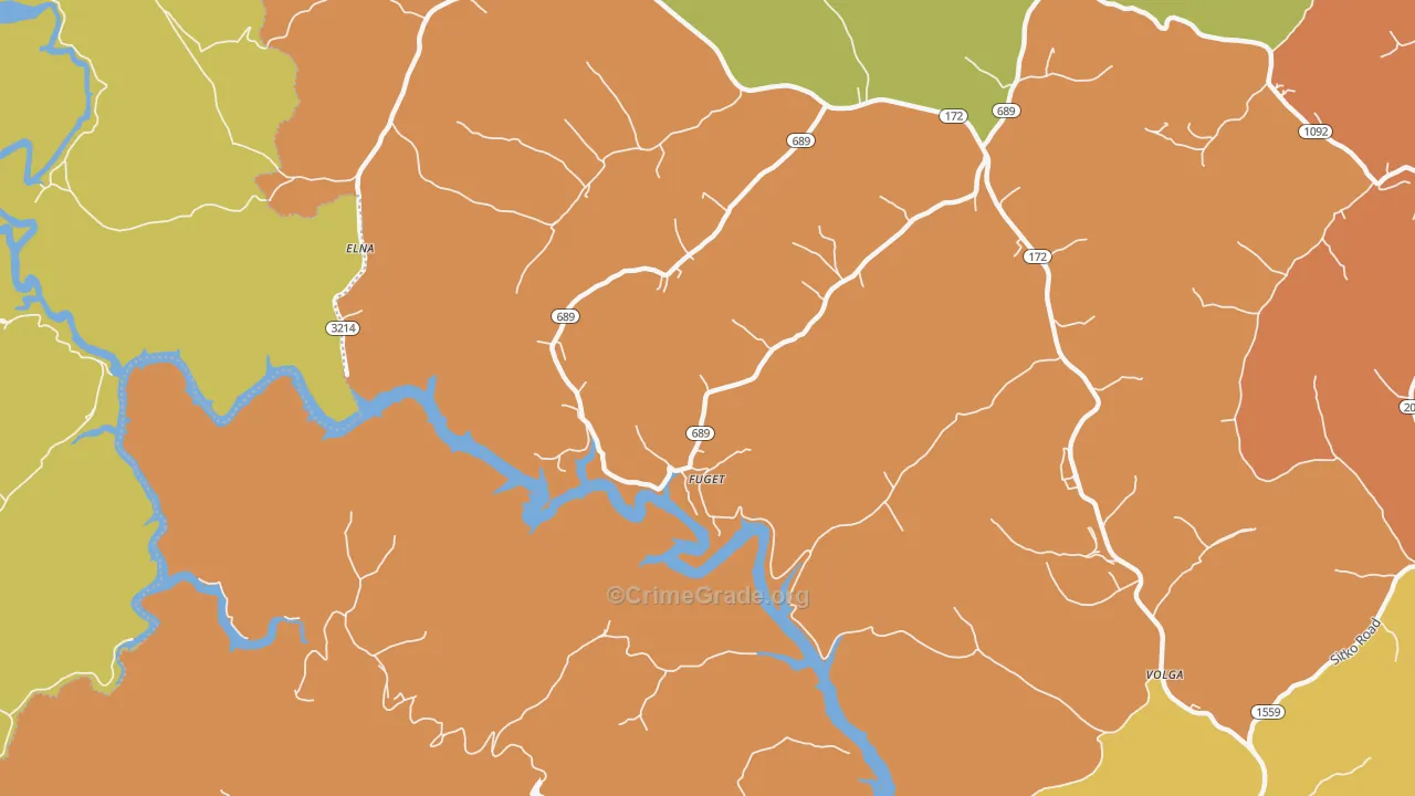 Fuget, KY Map of Theft Rates