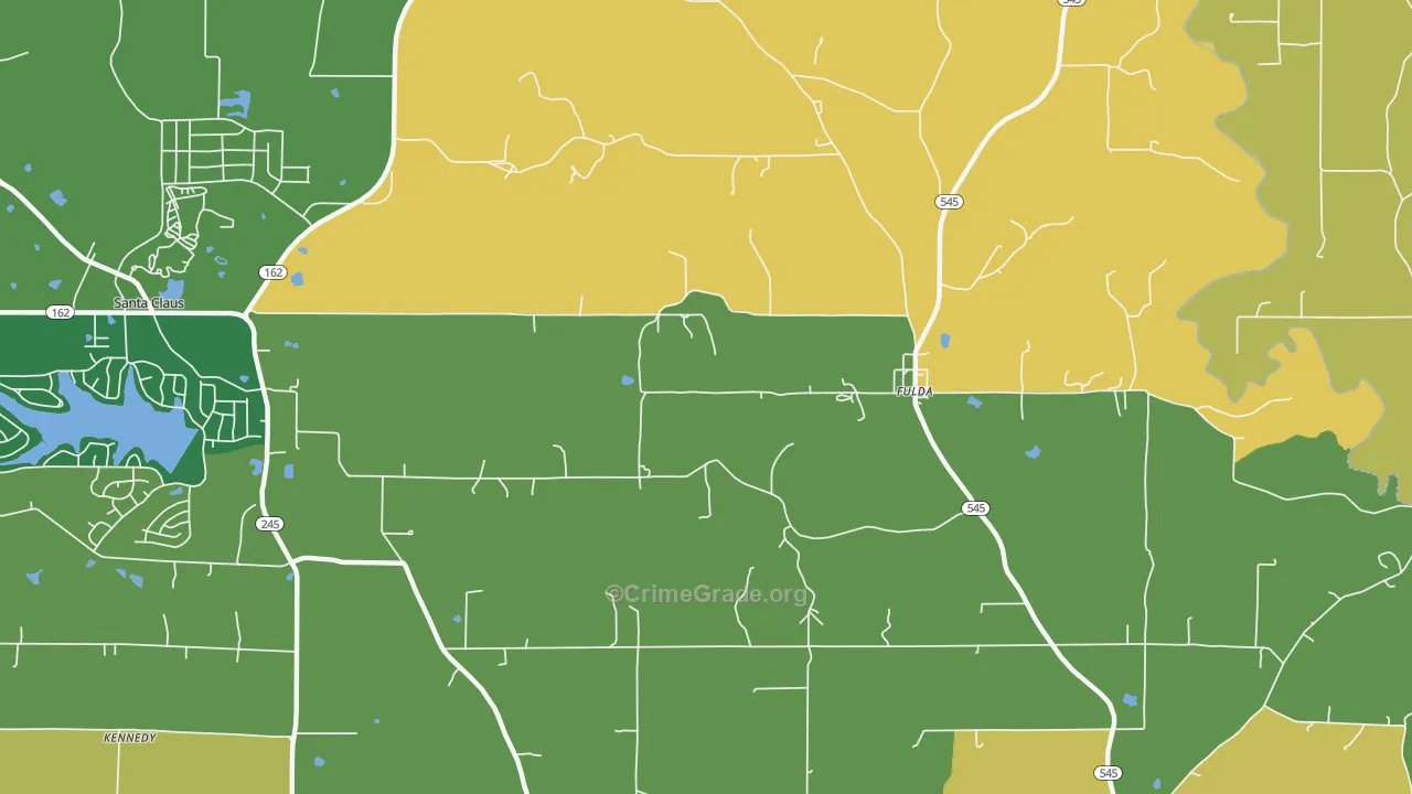 Fulda, IN Map of Theft Rates
