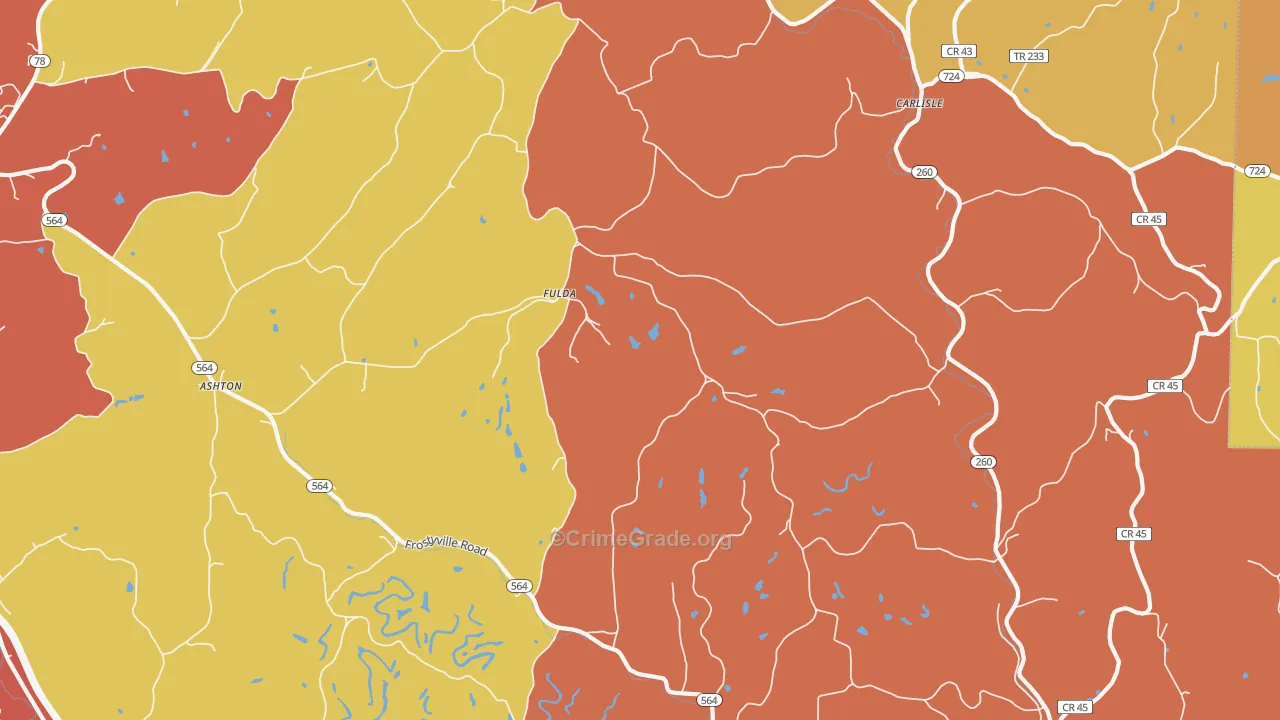 Fulda, OH Map of Theft Rates
