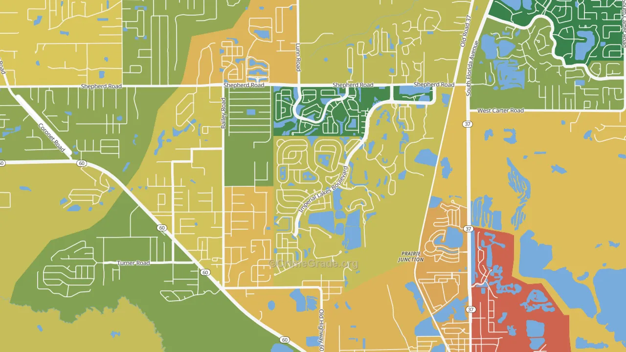 Fuller Heights, FL Map of Theft Rates