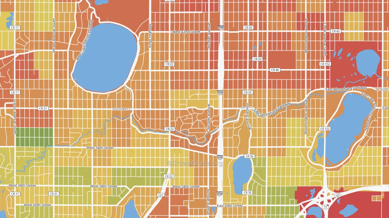 Fuller Tangletown, Minneapolis, MN Map of Theft Rates