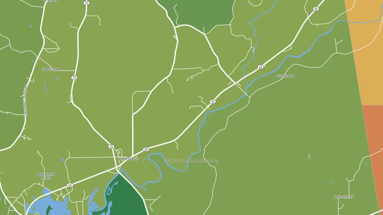 Fullerton, AL Map of Theft Rates