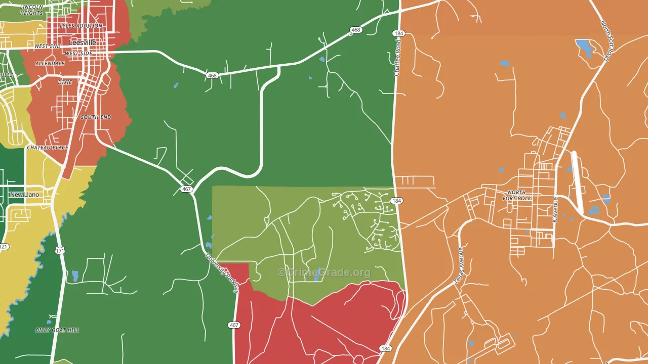 Fullerton, LA Map of Theft Rates