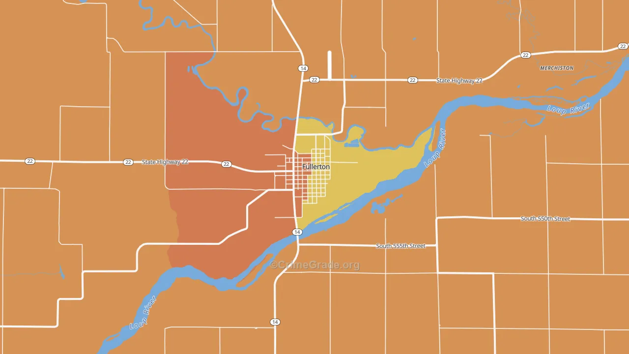 Fullerton, NE Map of Theft Rates