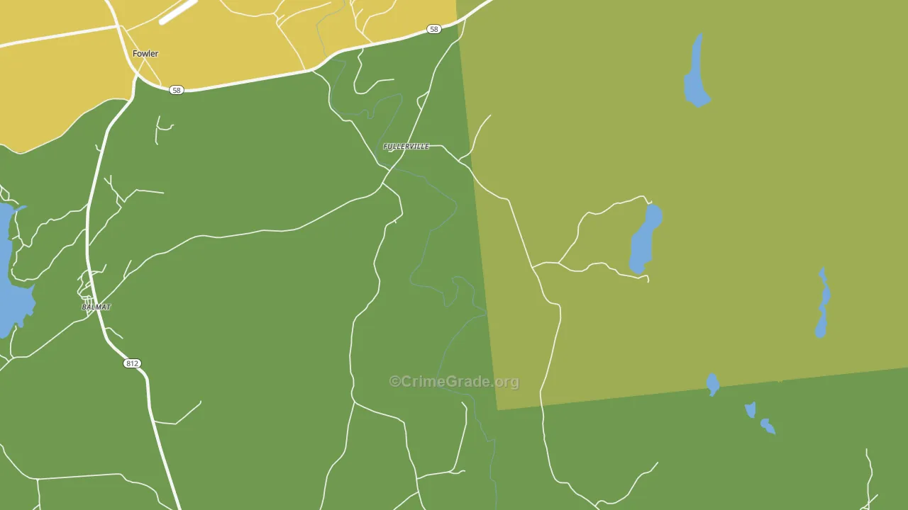 Fullerville, NY Map of Theft Rates