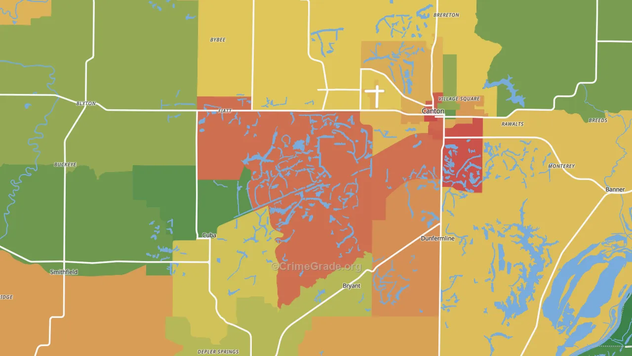 Fulton County, IL Map of Theft Rates