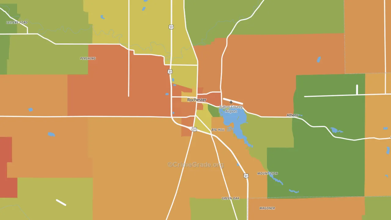 Fulton County, IN Map of Theft Rates