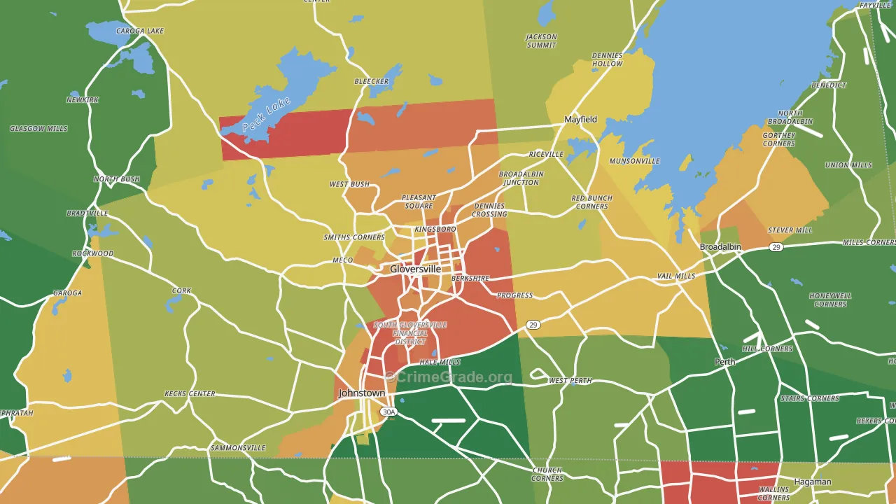 Fulton County, NY Map of Theft Rates