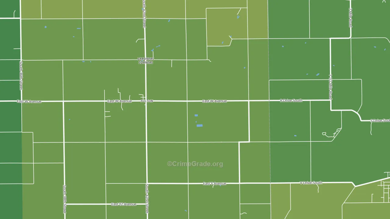 Fulton, MI Map of Theft Rates