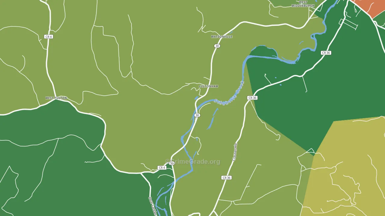 Fultonham, NY Map of Theft Rates