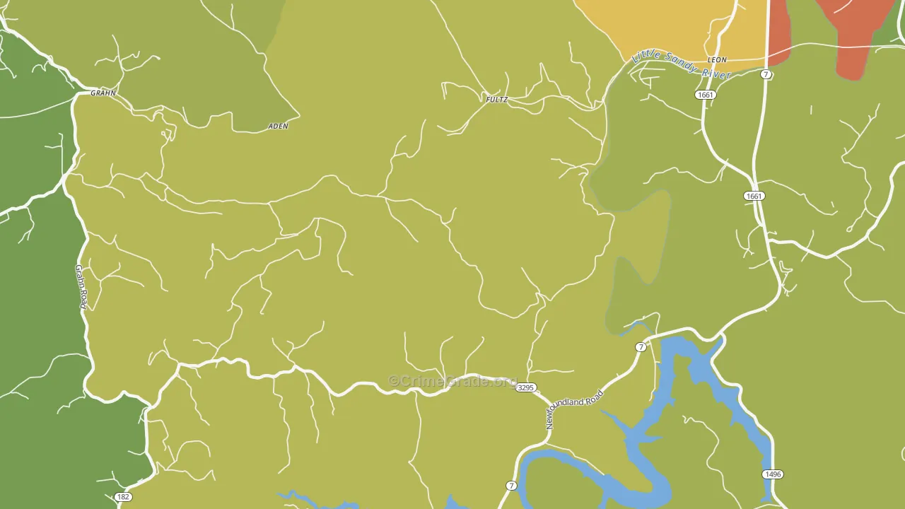 Fultz, KY Map of Theft Rates