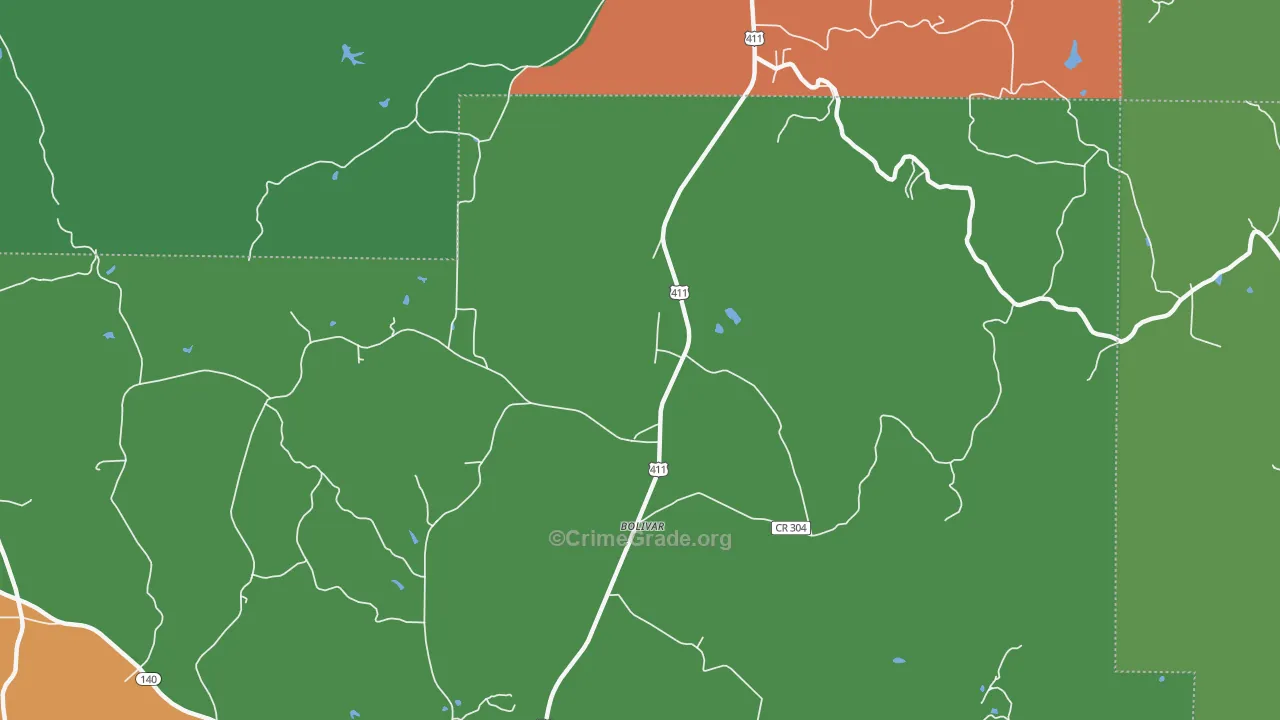 Funkhouser, GA Map of Theft Rates