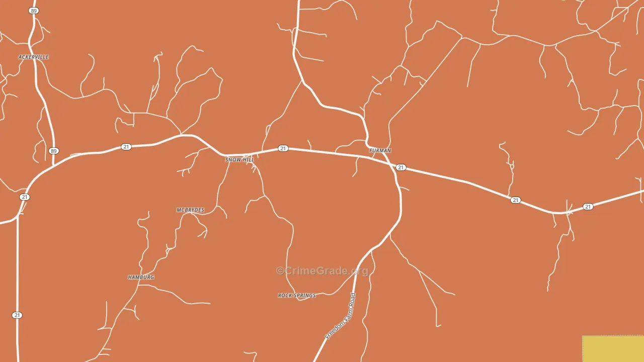 Furman, AL Map of Theft Rates