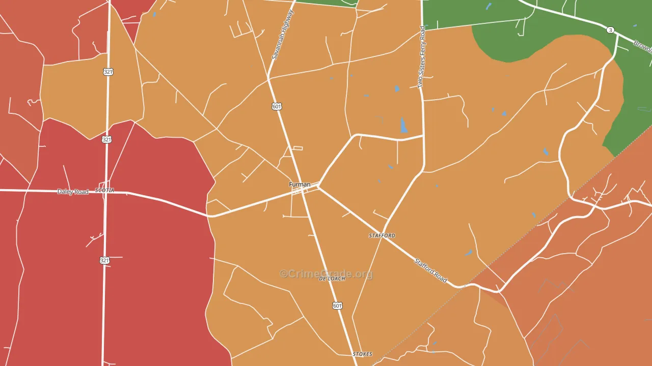 Furman, SC Map of Theft Rates