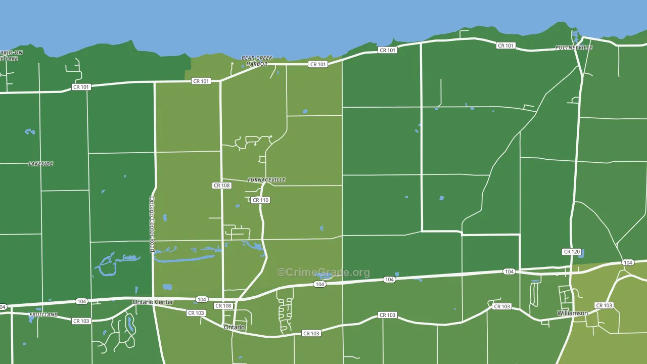 Furnaceville, NY Map of Theft Rates