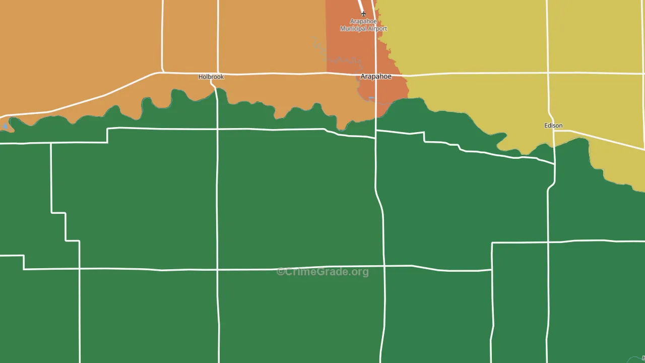 Furnas County, NE Map of Theft Rates