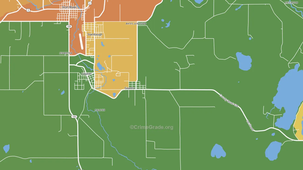 Gaastra, MI Map of Theft Rates