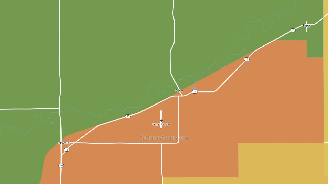 Gage, OK Map of Theft Rates