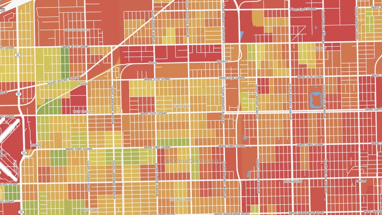 Gage Park, Chicago, IL Map of Theft Rates