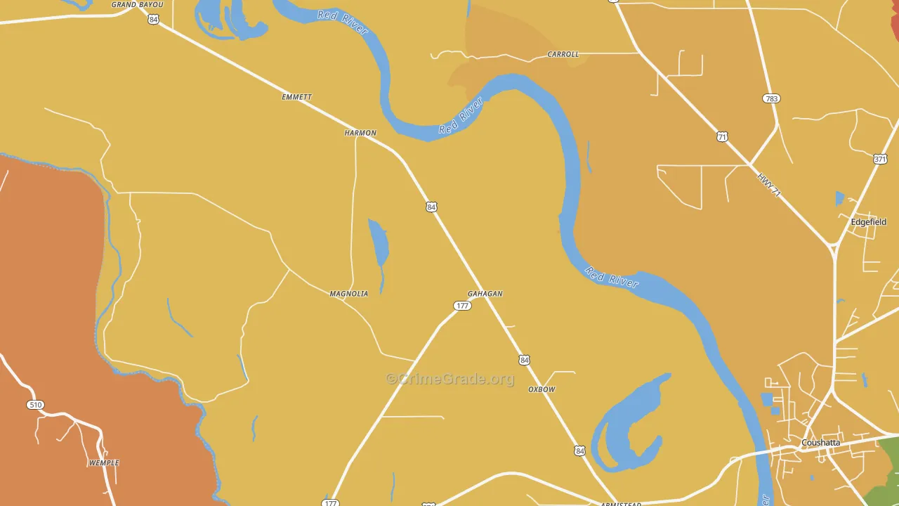 Gahagan, LA Map of Theft Rates