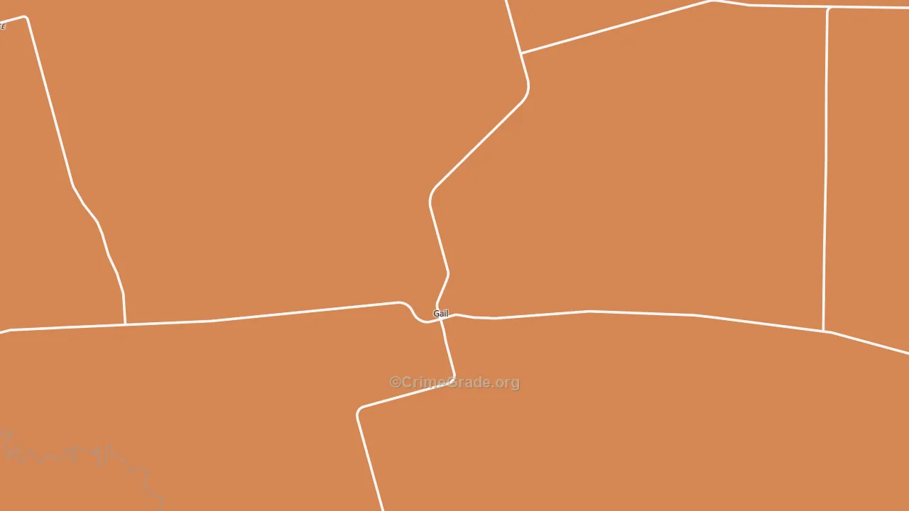 Gail, TX Map of Theft Rates