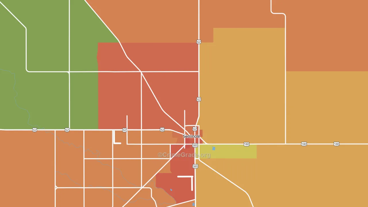 Gaines County, TX Map of Theft Rates