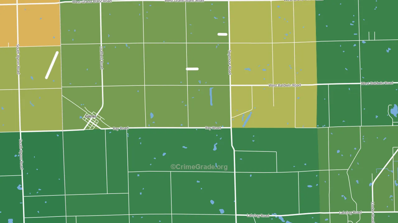 Gaines, MI Map of Theft Rates