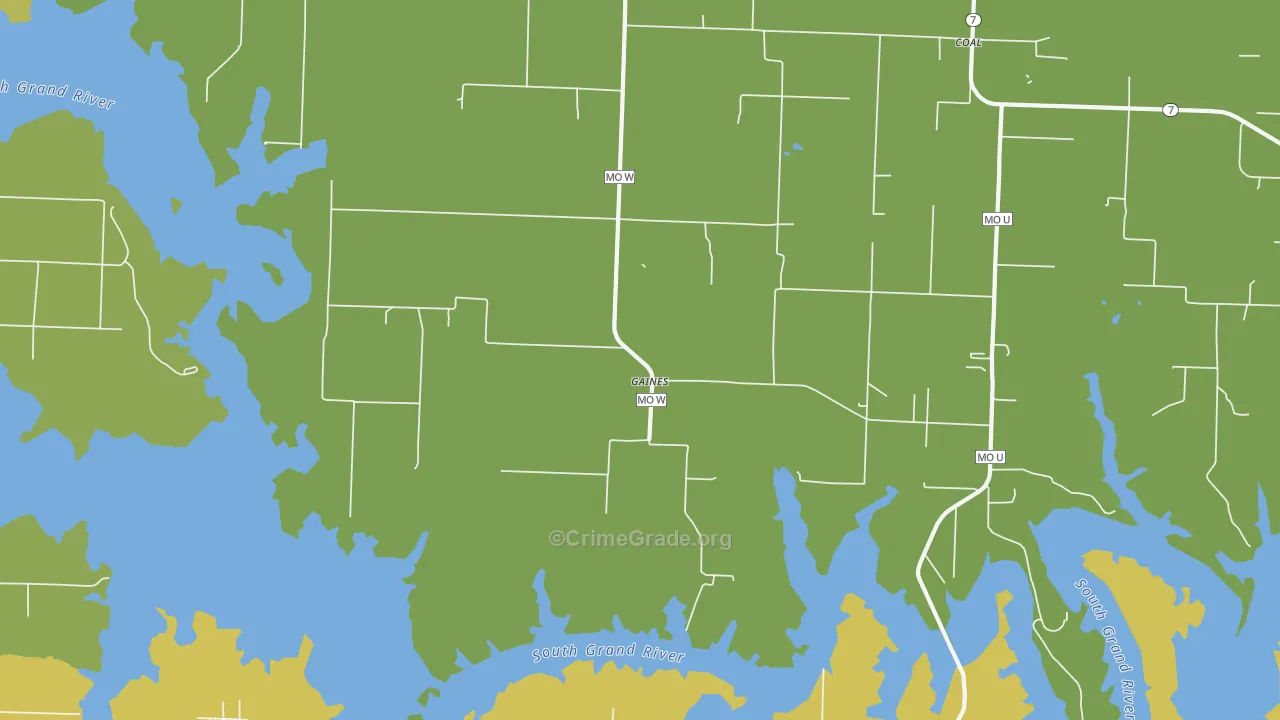 Gaines, MO Map of Theft Rates