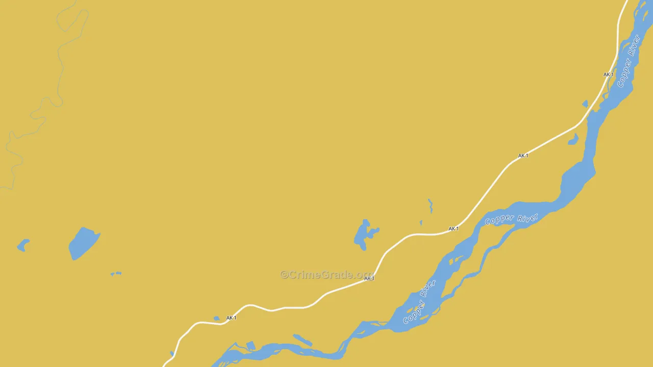 Gakona, AK Map of Theft Rates