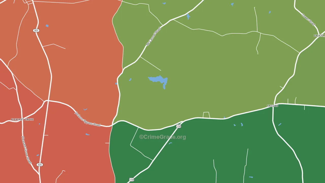 Galatia, NC Map of Theft Rates