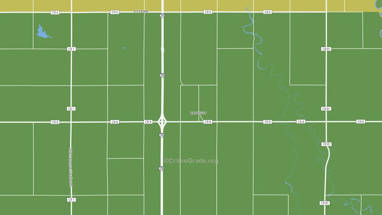 Galchutt, ND Map of Theft Rates