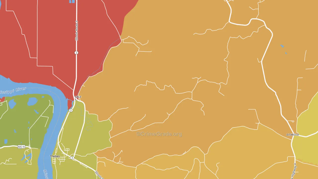Gale, IL Map of Theft Rates