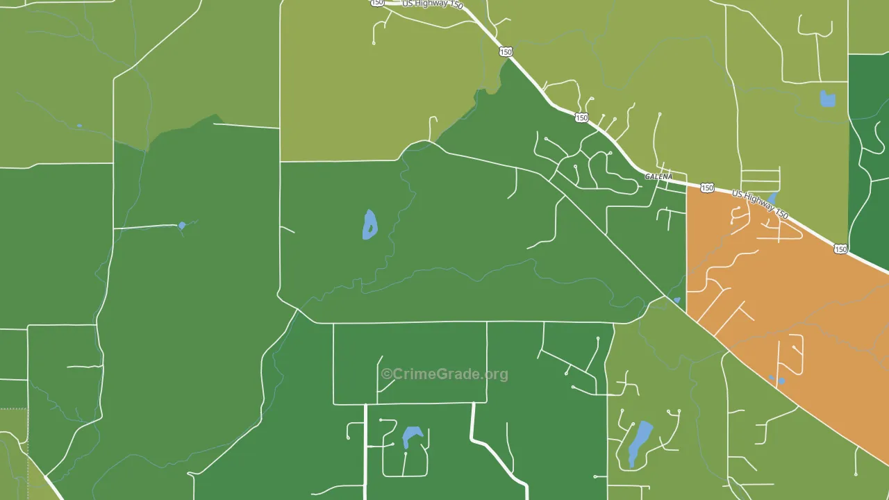 Galena, IN Map of Theft Rates