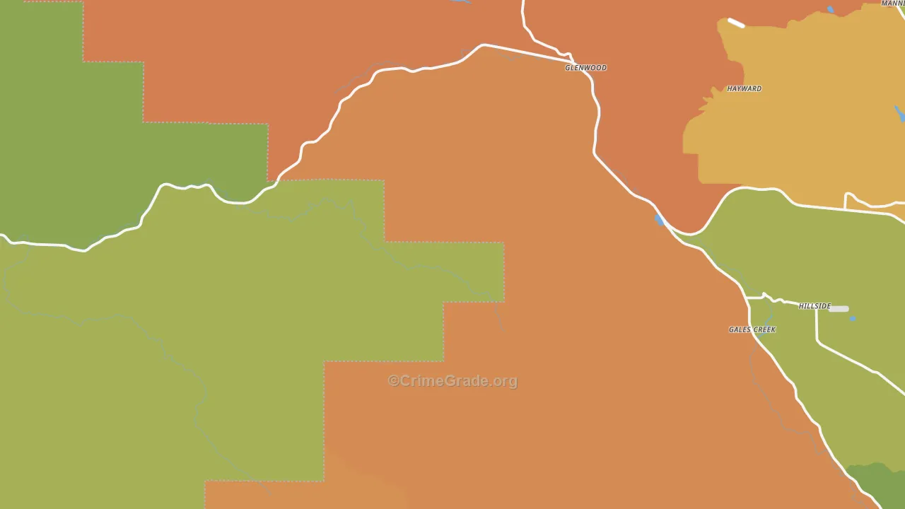 Gales Creek, OR Map of Theft Rates