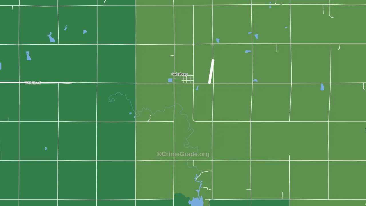 Galesburg, KS Map of Theft Rates