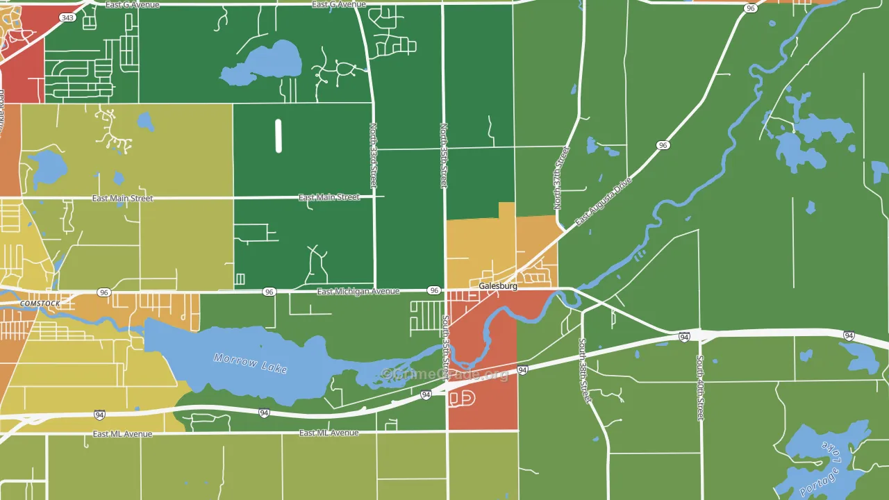 Galesburg, MI Map of Theft Rates